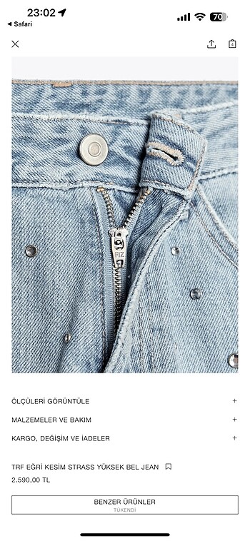 xs Beden Zara jean