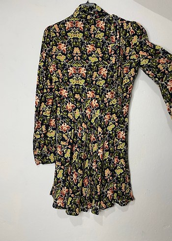 Çiçekli Uzun Kollu Bohem Mini Elbise - Görsel 3