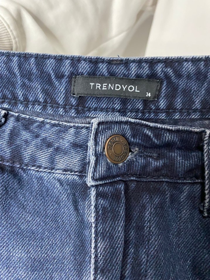 Lacivert Kadın Regular Fit Denim Pantolon - Görsel 3