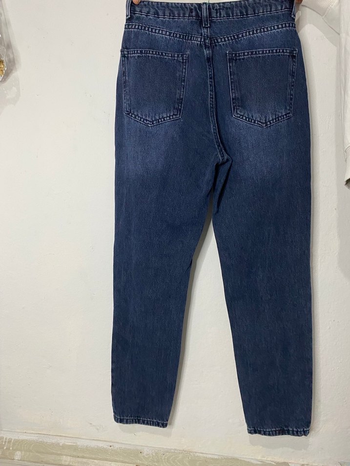 Lacivert Kadın Regular Fit Denim Pantolon - Görsel 2