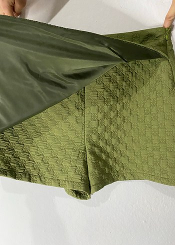 Yeşil Pilili Mini şortlu Etek - Görsel 3