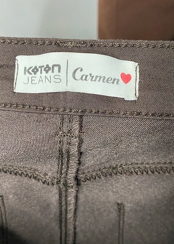 Kahverengi Kadın Skinny Pantolon - Görsel 3