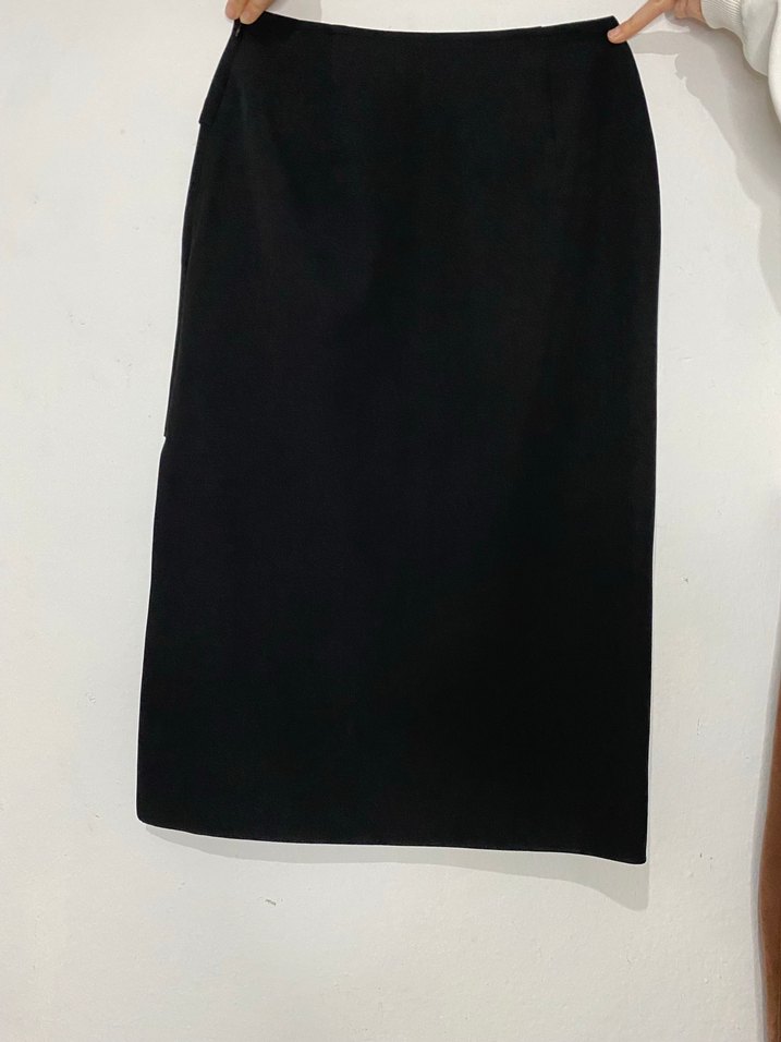 Drapeli Siyah Uzun Kalem Etek - Görsel 2