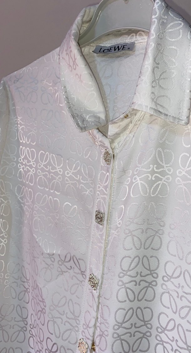 İşlemeli Beyaz Saten Kadın Gömlek elbise - Görsel 4