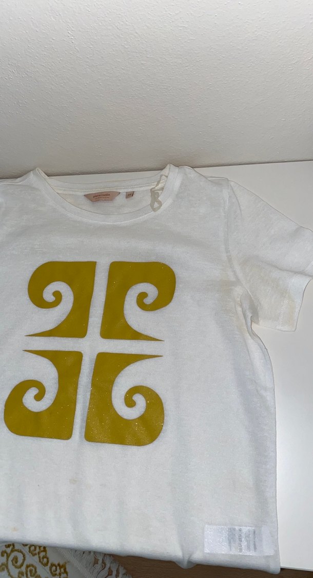 Beyaz Parlak Desenli Kız Tişörtü salaş - Görsel 2