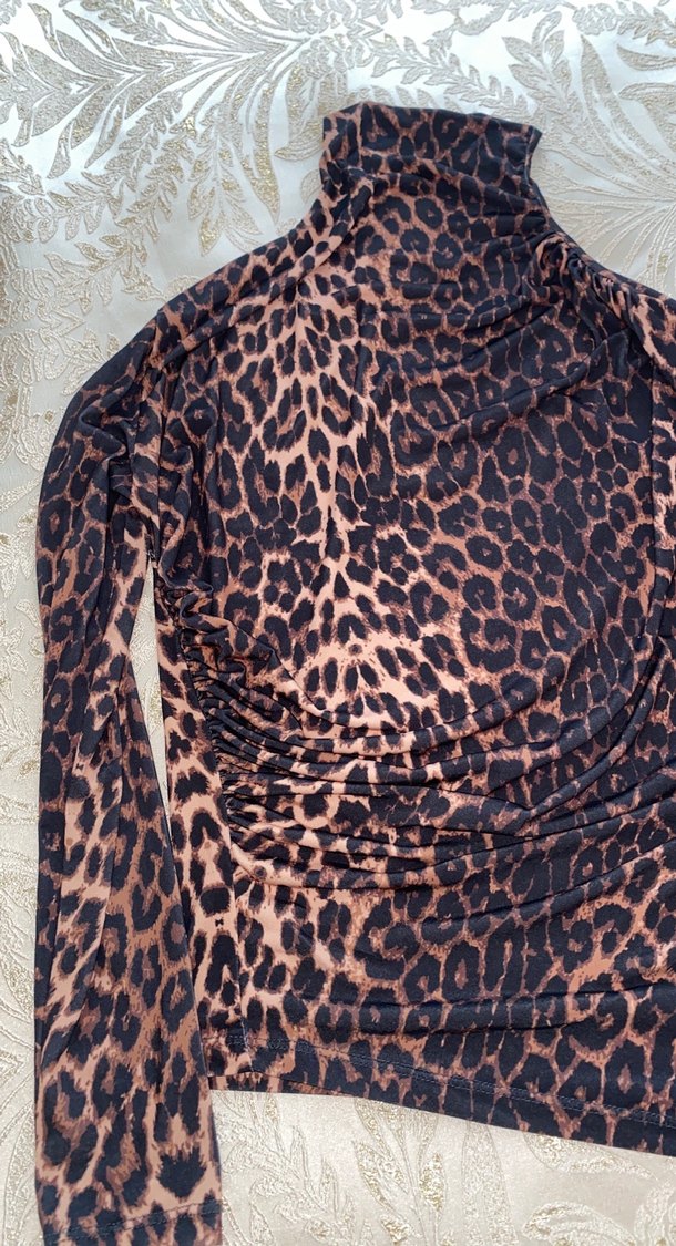 Kahverengi Leopar Desenli Kıyafet - Görsel 3