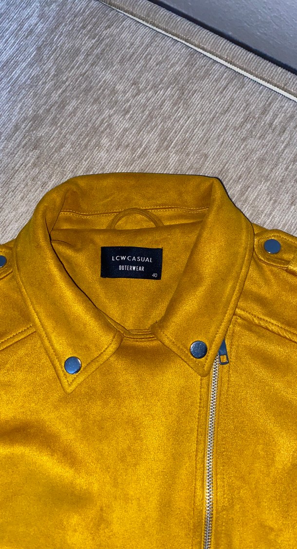 Sarı Süet Kadın Deri Ceket - Görsel 3