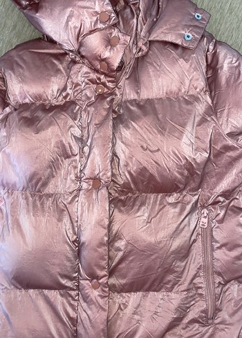 Parlak Pembe Kadın Kışlık Midi Mont - Görsel 3