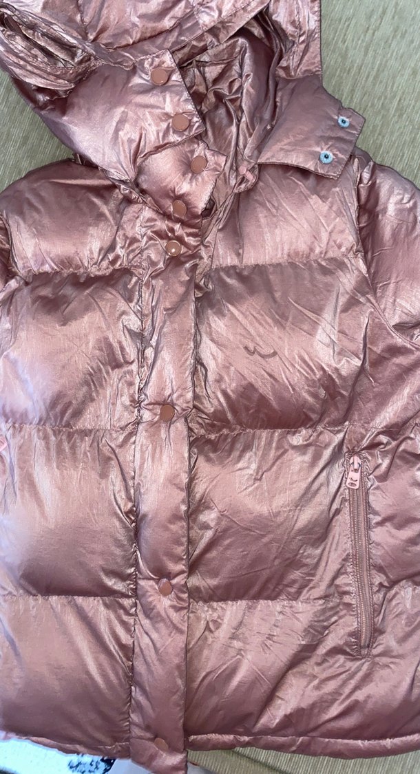 Parlak Pembe Kadın Kışlık Midi Mont - Görsel 3