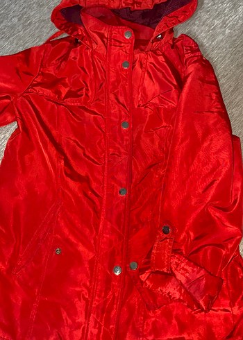 Düğmeli Kırmızı Kadın Midi Ceket - Görsel 2