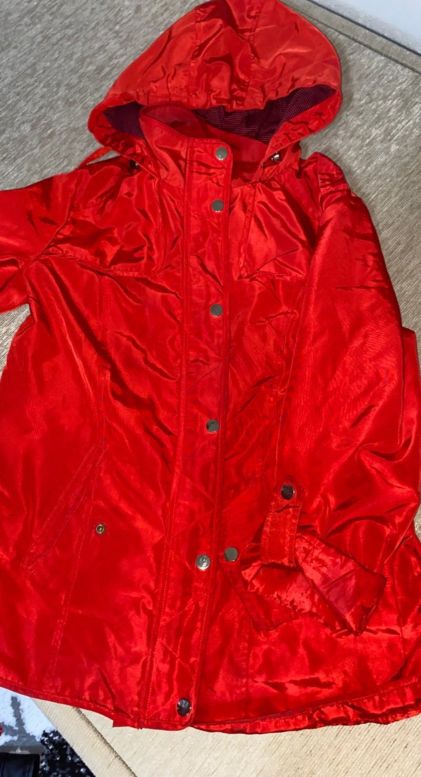 Düğmeli Kırmızı Kadın Midi Ceket - Görsel 2