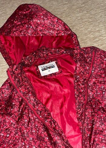 Bordo Kapüşonlu Yağmurluk - Görsel 3