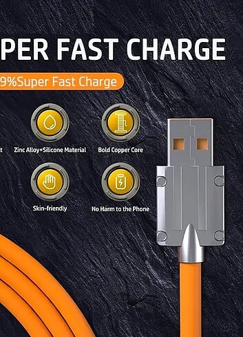 İPHONE 120W 6A SÜPER HIZLI ŞARJ KABLOSU