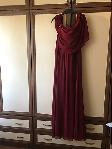 Bordo renk abiye elbise