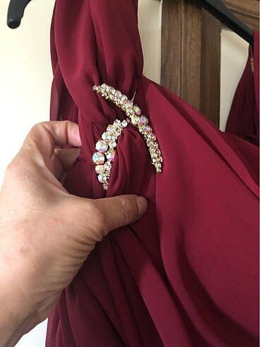 40 Beden Bordo renk abiye elbise