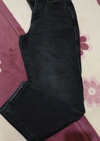 xs Beden Siyah Bol Kesim Kadın Jean boy 95 cm