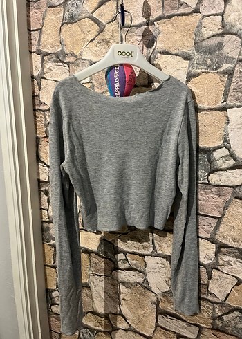 mavi Gri Kadın Uzun Kollu Salaş Kazak - Görsel 5