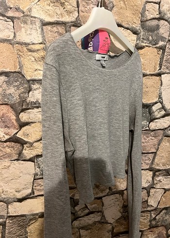 mavi Gri Kadın Uzun Kollu Salaş Kazak - Görsel 2