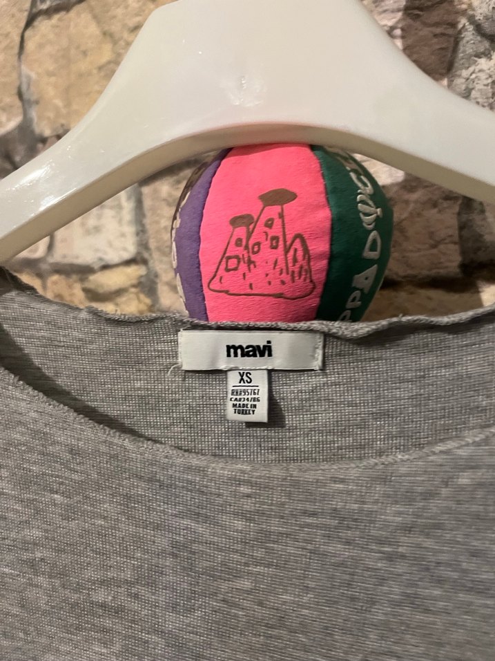 mavi Gri Kadın Uzun Kollu Salaş Kazak - Görsel 4