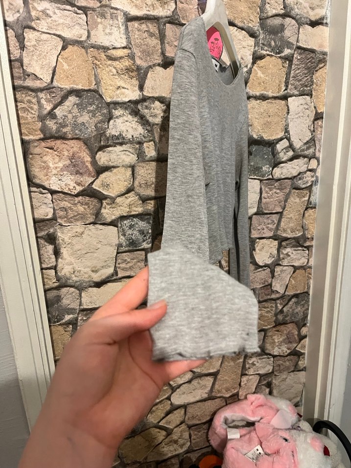 mavi Gri Kadın Uzun Kollu Salaş Kazak - Görsel 3