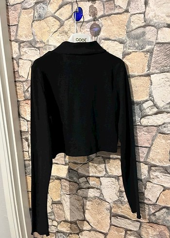 Siyah Fermuarlı Kısa Kesim Kadın Ceket - Görsel 4