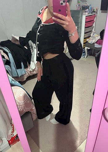 Siyah Saten Kumaşlı Maternity Pantolon - Görsel 2