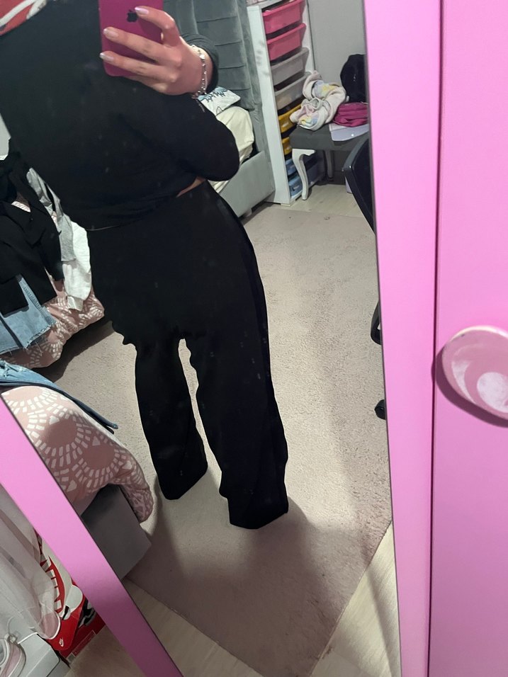 Siyah Saten Kumaşlı Maternity Pantolon - Görsel 3