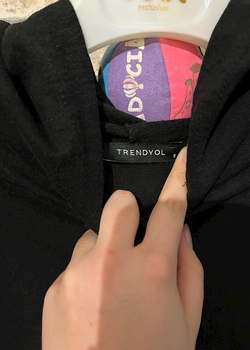 Siyah Mini Crop Sweatshirt - Görsel 11