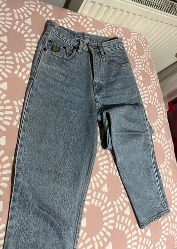 Mavi Retro Bol Kesim Midi Kot Pantolon - Görsel 4