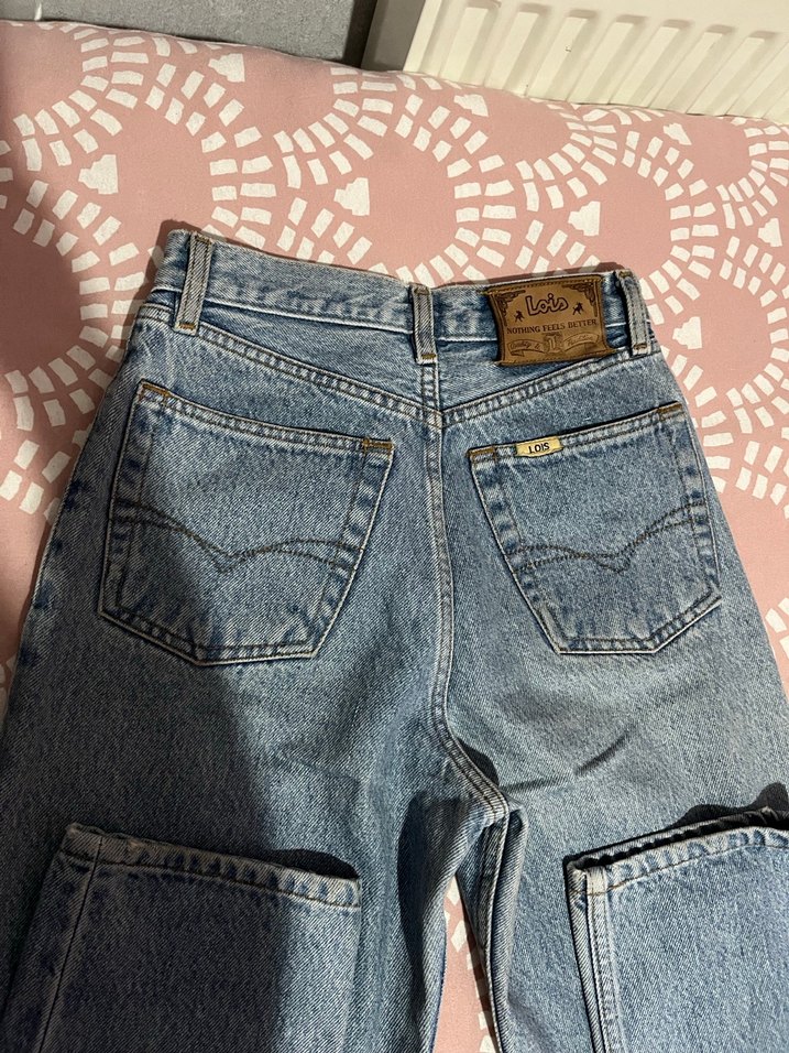 Mavi Retro Bol Kesim Midi Kot Pantolon - Görsel 5