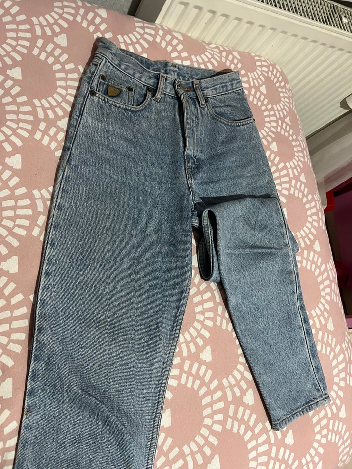 Mavi Retro Bol Kesim Midi Kot Pantolon - Görsel 4