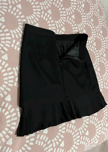 Siyah Pilili Midi Mini Etek - Görsel 4