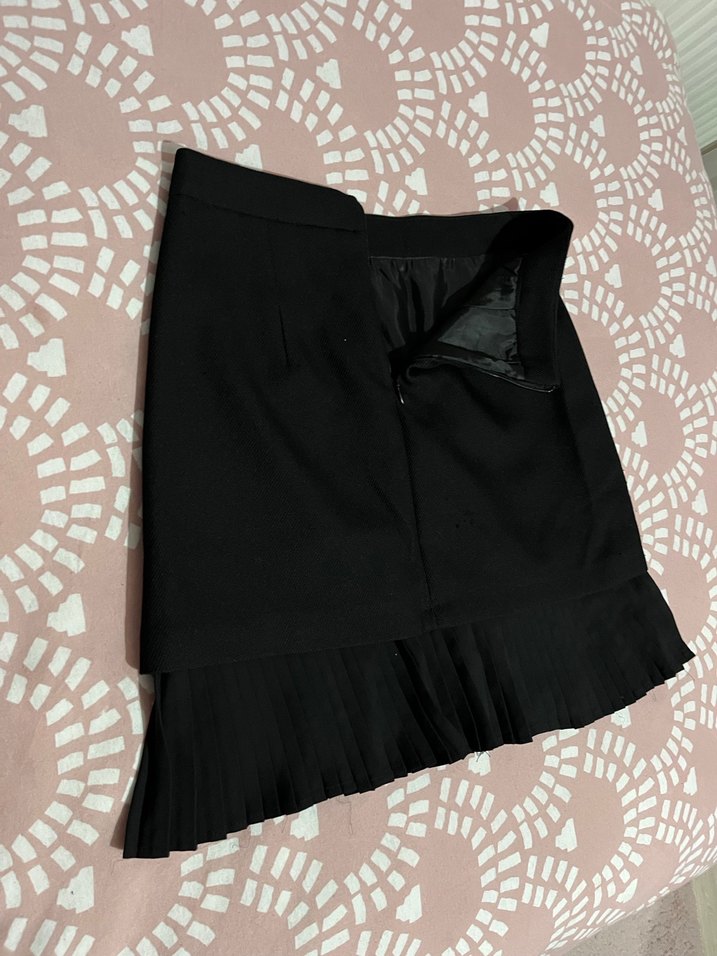 Siyah Pilili Midi Mini Etek - Görsel 4