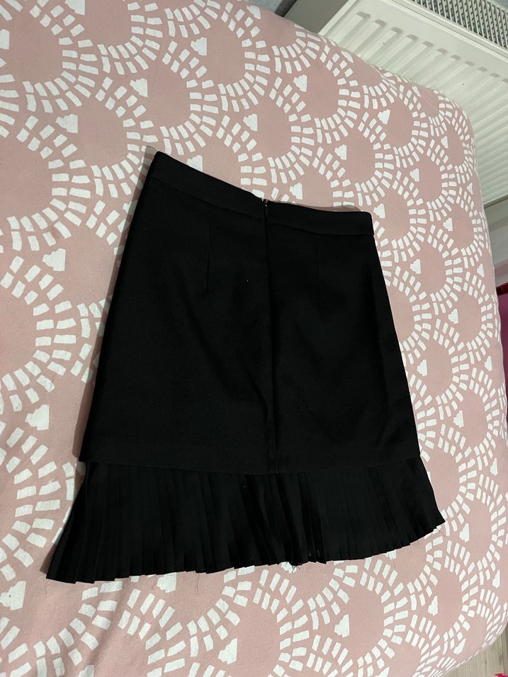 Siyah Pilili Midi Mini Etek - Görsel 3