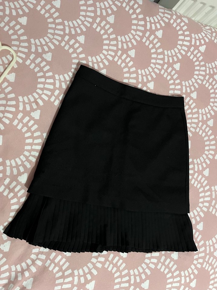 Siyah Pilili Midi Mini Etek - Görsel 2