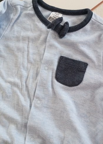 Gri Erkek Bebek Hastane Tulumu Denim - Görsel 3