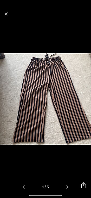 Zara#Çizgili pamuklu rahat kesim pantolon