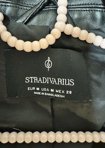 Stradivarius Kadın Siyah Deri Biker Ceket