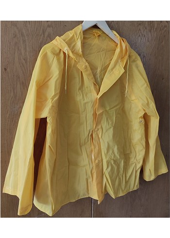 Sarı Midi Düğmeli Kadın Yağmurluk - Görsel 2