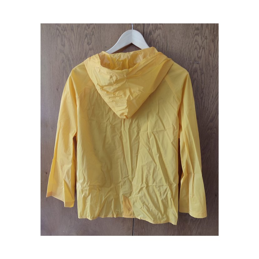 Sarı Midi Düğmeli Kadın Yağmurluk - Görsel 4