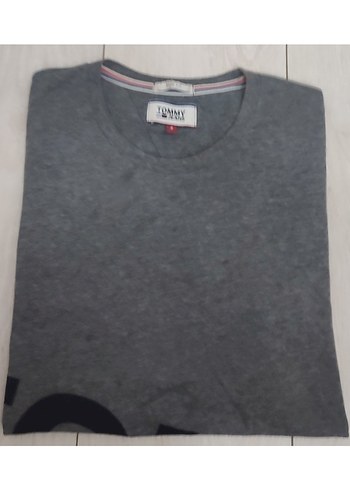 s Beden gri Renk Tommy Jeans Gri Kısa Kollu Erkek T-shirt