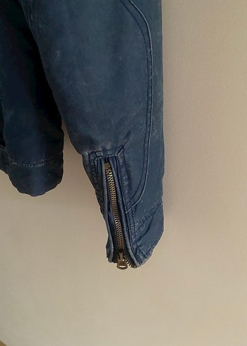 Rocketbox RBX Mavi Biker Ceket | Armalı Vintage Stil  XS - Görsel 7