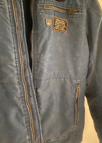 Rocketbox RBX Mavi Biker Ceket | Armalı Vintage Stil  XS - Görsel 4