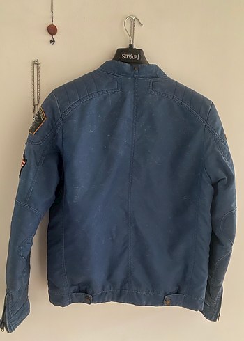 Rocketbox RBX Mavi Biker Ceket | Armalı Vintage Stil  XS - Görsel 5