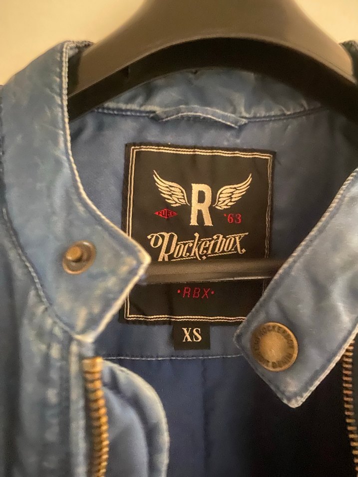 Rocketbox RBX Mavi Biker Ceket | Armalı Vintage Stil  XS - Görsel 3