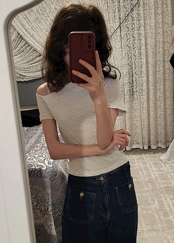 Kayık Yaka Crop - Görsel 3