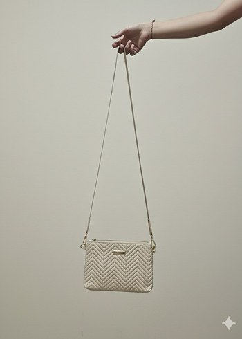 Bej Minimalist Kadın Çanta Fermuarlı - Görsel 3