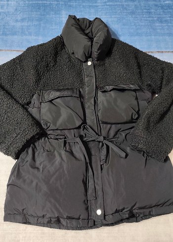 Siyah Kürklü Kısa Kadın Kışlık Mont - Görsel 3