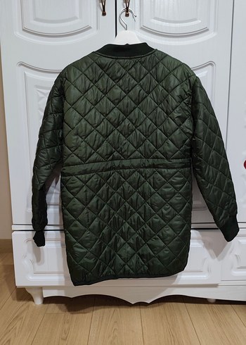 Koyu Yeşil Fermuarlı Kadın Mont - Görsel 2