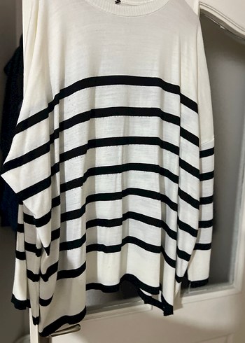 Uzun Kollu Çizgili Kadın Triko - Görsel 2